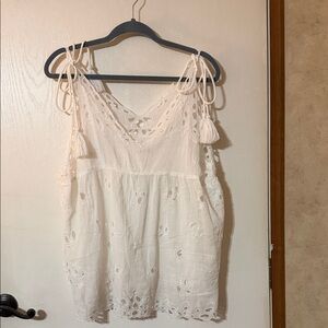 FP Eyelet Tie-Shoulder Tank Top